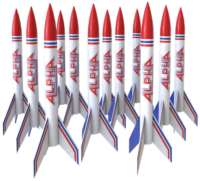 Estes 1756 Alpha Rocket Bulk Pack, Includes 12 Model Rocket Kits (Intermediate Skill Level)