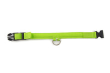 Load image into Gallery viewer, Green Light-Up LED Adjustable Pet Collar (Flashing or Steady Modes) - Rechargeable via USB Cable (Included) (Small)