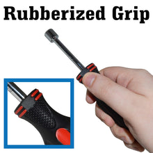Load image into Gallery viewer, 7 Piece Nut Driver Set - Includes SAE 3/16" (5mm), 1/4", 5/16", 11/32" (9mm), 3/8", 7/16", and 1/2" (13mm), Rubberized Grip Handles