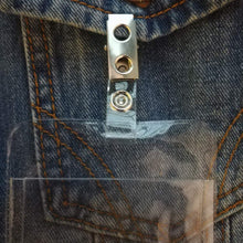 Load image into Gallery viewer, 100 Pack Metal ID Card Badge Clips with Snap-to-Close PVC Straps for 5/8" Slots