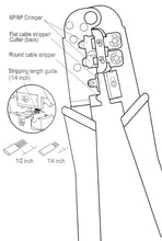 Load image into Gallery viewer, Crimping Tool for Modular Plugs RJ11/RJ12 (6P 6C) and RJ45 (8P 8C) with Built-in Wire Stripper and Cutter
