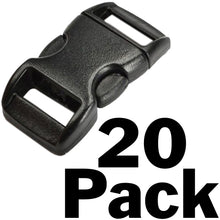 Load image into Gallery viewer, Pack of 20 | Fit for 3/8" webbing | Arched buckles | Dimensions: 1.15" x 0.6" x 0.2" |