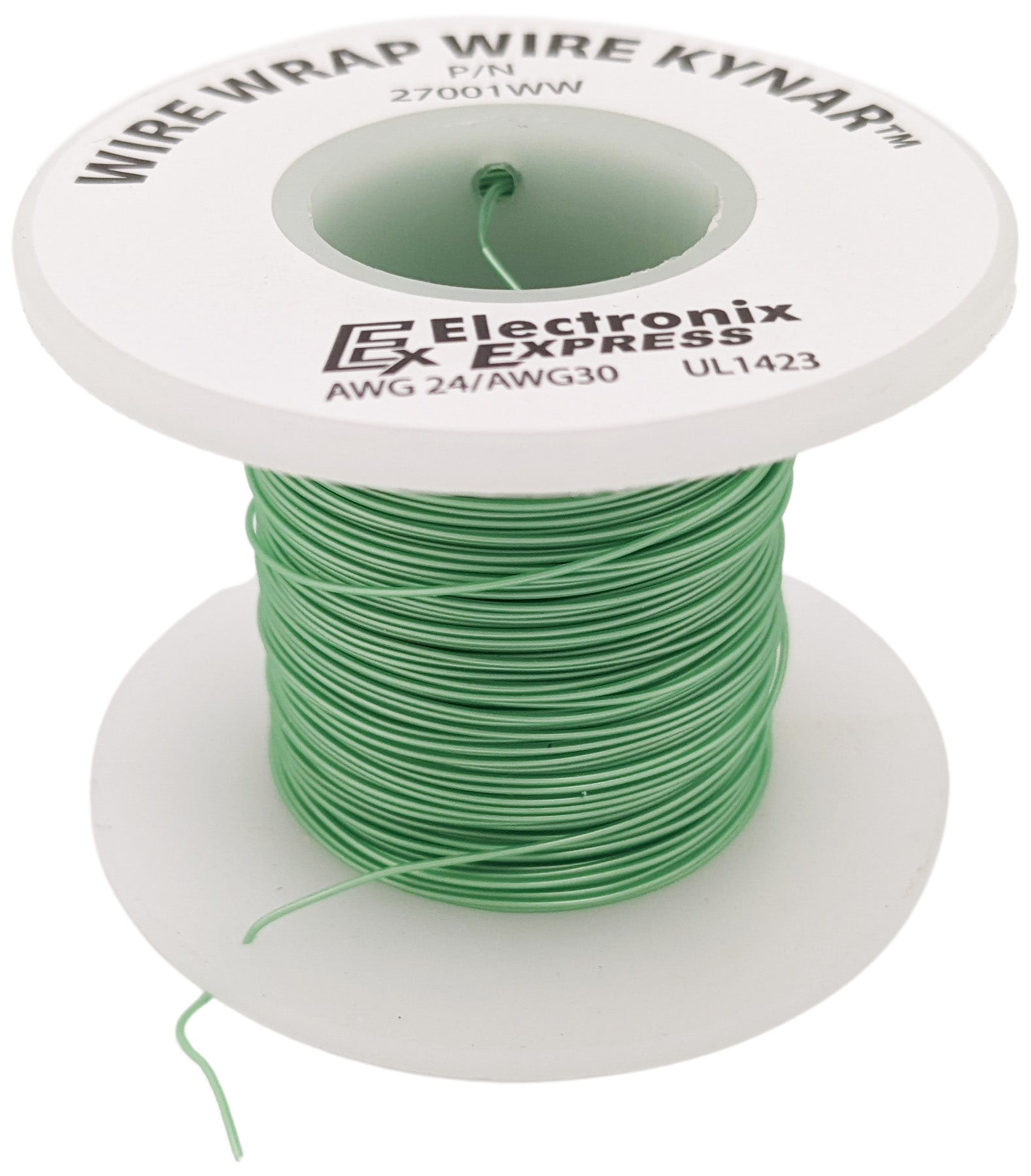 100 Feet Green 30 Gauge Solid Kynar Wire Wrap Wire, Tinned Copper, PVD