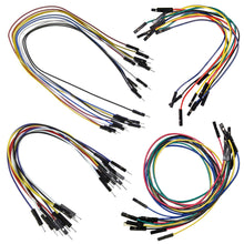 Load image into Gallery viewer, 40 Piece Jumper Wire Kit | 10 pieces of male to male (6"), 10 pieces of male to male (12"). 10 pieces of female to female (6"). 10 pieces of female to female (12")