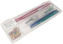 Load image into Gallery viewer, Premium Solderless Clear Breadboard with 70 Piece Jumper Wire Kit - 2,390 Tie Points, 9.4" x 7.7", 4 Binding Posts