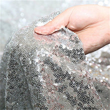 Load image into Gallery viewer, Silver 60" x 102" Sequin Rectangular Tablecloth