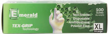 Load image into Gallery viewer, Emerald 100 Count SIZE X-LARGE Powder-Free Latex Exam Gloves, 5 Mil