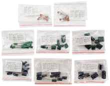 Load image into Gallery viewer, 90 Piece Capacitor Kit, Includes Assorted Disk, Mylar, and Electro Capacitors in Storage Box