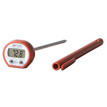 Load image into Gallery viewer, PROFESSIONAL, INSTANT READ RESULTS: NSF approved thermometer provides an instant read on internal food temperatures. | EASY TO USE, EASY TO READ: the 1/3" digital display is easily seen from all angles. Switch between °F and °C with ease. | ONE YEAR LIMITED WARRANTY: This thermometer is backed with a 1-year warranty so you can make your purchase with confidence. | BATTERY INCLUDED: Operates on an LR44 battery, included. |