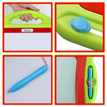 Load image into Gallery viewer, Magnetic Drawing Doodle Board, Tethered Pen Writes in Color, Writing Easily Wipes Clear with Slider, Easy to Hold and Use (Green)