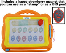 Load image into Gallery viewer, Magnetic Drawing Doodle Board, Tethered Pen Writes in Color, Writing Easily Wipes Clear with Slider, Easy to Hold and Use (Orange)