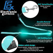 Load image into Gallery viewer, Blue 4 Foot Illuminated LED Pet Leash - Recharged via USB (Charger Included)