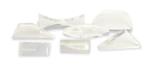 Load image into Gallery viewer, Set of seven lenses and prisms for demonstrating optical principles and effects for students | Includes double-concave, double-convex, trapezoidal, plano-convex, and various triangular shaped lenses | Made of acrylic for optical clarity