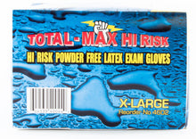 Load image into Gallery viewer, Total Max Hi-Risk 50 Count X-Large Powder-Free Latex Gloves, 15 Mil