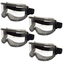 Load image into Gallery viewer, Pack of 4 | Protects against impact, dust, mist and chemical splash | Elastic head strap is adjustable to ensure a safe, snug fit. Wearable over prescription glasses. | Anti-fog ventilation system minimizes fogging by circulating air through the optical chamber | Independently tested and certified by Underwriters Laboratories to meet ANSI Z87+ standards