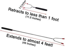 Load image into Gallery viewer, 8 Pack Extra Long Telescoping Marshmallow Roasting Sticks with Storage Bag - Extends to 33 Inches, Shrinks to Less Than 10 Inches for Travel - Perfect for Camping