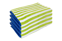 Load image into Gallery viewer, Friends & Home Pack of 4 Lime Green Thin Stripe Cabana Towels (100% Cotton, 30" x 60", GSM 425) by