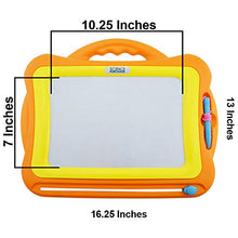 Load image into Gallery viewer, Magnetic Drawing Doodle Board, Tethered Pen Writes in Color, Writing Easily Wipes Clear with Slider, Easy to Hold and Use (Orange)