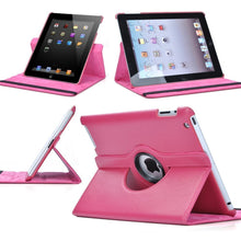 Load image into Gallery viewer, Hot Pink iPad Case, 360 Degree Rotating Stand Cover for Apple iPad 2 and iPad 3