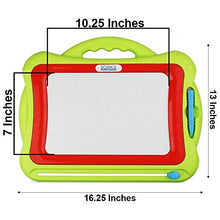Load image into Gallery viewer, Magnetic Drawing Doodle Board, Tethered Pen Writes in Color, Writing Easily Wipes Clear with Slider, Easy to Hold and Use (Green)