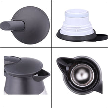 Load image into Gallery viewer, 304 Stainless Steel Double Walled Vacuum Insulated Carafe with Press Button Top, Ideal for Serving Hot or Cold Beverages, 2-Liter, Silver