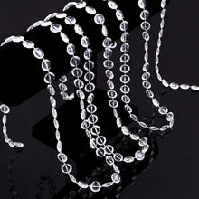 Load image into Gallery viewer, 99 Feet of Stringed Crystal-Like Clear Beads on a Spool for Art & Craft, Centerpieces, Bridal Bouquets, Garlands, Beaded Curtains, Wedding Backdrops
