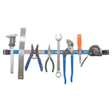 Load image into Gallery viewer, The most efficient way to keep often-used tools close at hand & easy to reach | Holds and organizes tools in garages, kitchens, or above your workbench | Easily mounts on wall (mounting holes are 23.5" apart) | Solid steel frame with black gloss finish | Mounting hardware included