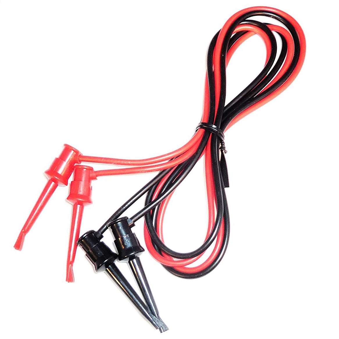 Electronix Express IC Hook Test Lead Set – 3 Feet – 1 Red & 1 Black – 05ALS6
