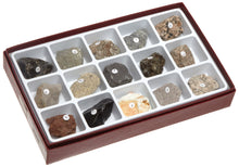Load image into Gallery viewer, Igneous rock collection for geological study | 15 intrusive and extrusive igneous rock specimens for detailed examination | Number coded with key sheet for identification | Compartmented tray for display and storage | Specimens measure 1-1/2 x 1-1/2 inches (L x W)