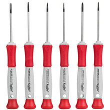 Load image into Gallery viewer, ESD safe to provide protection to ESD sensitive items | Chrome-molybdenum vanadium steel blades provide superior strength | Fast turning swivel caps provides optimum control for precise centering | Black oxide tips for longer wear life | No-roll handle design keeps drivers from rolling off uneven surfaces