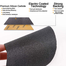 Load image into Gallery viewer, 90 Pack Sandpaper Sheet Assortment, 400 to 3000 Grit for Wet or Dry Sanding 9 x 3.6 Inch Waterproof Sheets for Automotive, Wood Furniture Finishing