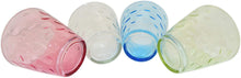 Load image into Gallery viewer, 4 Pack of Colorful Whiskey Glasses - Glass Cups for Water, Wine, Beer, Iced Tea, and Other Drinks - Includes Blue, Clear, Green, Pink