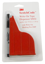 Load image into Gallery viewer, 3M ScotchCode Wire Marker Write-On Dispenser with Tape and Pen SWD, 0.75 in x 1.375 in