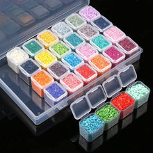Load image into Gallery viewer, 6 Pack Diamond Painting Storage Boxes, 28 Grids Per Case - Snap to Close Compartments for Resin Diamonds, Beads, Nail Rhinestones, and More