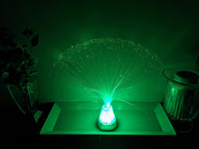 Load image into Gallery viewer, Color Changing Fiber Optic Lamp with Beautiful Illuminated Crystal Base, 13 Inches Tall, Battery Operated, Calming Sensory Mood Lighting