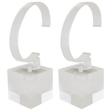 Load image into Gallery viewer, 2 Pack of Crystal Clear Watch Stands with Sturdy Acrylic Weighted Base