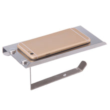 Load image into Gallery viewer, Mountable Stainless Steel Toilet Paper and Smartphone Holder - Includes Mounting Screws