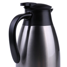 Load image into Gallery viewer, 304 Stainless Steel Double Walled Vacuum Insulated Carafe with Press Button Top, Ideal for Serving Hot or Cold Beverages, 2-Liter, Silver