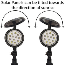 Load image into Gallery viewer, 8 Pack Solar Powered LED Spot Lights - Automatic On at Dusk and Off at Sunrise, Sturdy All-Weather Spotlights for Accent Lighting, Safety, & Security