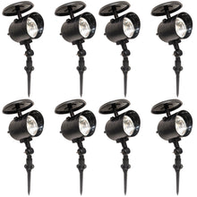 Load image into Gallery viewer, 8 Pack Solar Powered LED Spot Lights - Automatic On at Dusk and Off at Sunrise, Sturdy All-Weather Spotlights for Accent Lighting, Safety, & Security