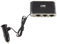 Load image into Gallery viewer, Car Triple Socket Splitter with Independent On/Off Switches, One USB Port