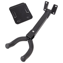 Load image into Gallery viewer, Works Great for your Guitar, Banjo, Bass, Violin, Viola, Mandolin.. even your Guitar Hero or Rock Band Guitar Controller! | Neck holder covered with soft foam padding to prevent damage to your instrument | May be mounted with screws or bolts (not included) to almost any surface, including wood, drywall, plaster, paneling, concrete block, etc | Slat Display Wall adapter included, allowing mounting on slat wall without any other hardware