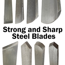 Load image into Gallery viewer, 8 Piece Wood Chisel Woodworking Lathe Hand Tool Set - Includes Gouges, Skews, Round Nose, Spearpoint, and Parting Chisels