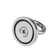Load image into Gallery viewer, 5 Pack Salvage Magnet, 22 Pounds Magnetic Hook, Round Base Magnet Fastener with Eyebolt, Steel NdFeB Pot
