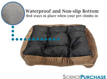 Load image into Gallery viewer, Small 24"×18" Pet Bed for Dogs or Cats - Super Soft, Machine Washable, Waterproof Non-Slip Underside, Low Front Wall for Easy Entering & Exiting