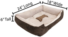 Load image into Gallery viewer, Small 24"×18" Pet Bed for Dogs or Cats - Super Soft, Machine Washable, Waterproof Non-Slip Underside, Low Front Wall for Easy Entering & Exiting