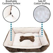 Load image into Gallery viewer, Small 24"×18" Pet Bed for Dogs or Cats - Super Soft, Machine Washable, Waterproof Non-Slip Underside, Low Front Wall for Easy Entering & Exiting