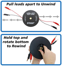 Load image into Gallery viewer, 2 Wire 30 Foot Retractable Test Leads, Red and Black 18 Gauge Wire with Alligator Clips on each End, Ideal for Electrical Troubleshooting Cars, Trailers, Boats