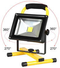 Load image into Gallery viewer, 20W Water Resistant Portable Ultra Bright Cordless Rechargeable LED Flood Spot Work Light Lamp
