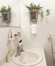 Load image into Gallery viewer, Farmhouse Galvanized Steel Wall Box with Towel Bar, Rustic Vintage Style Bathroom or Kitchen Decor Accessory, 8" x 4.2" x 13.5"